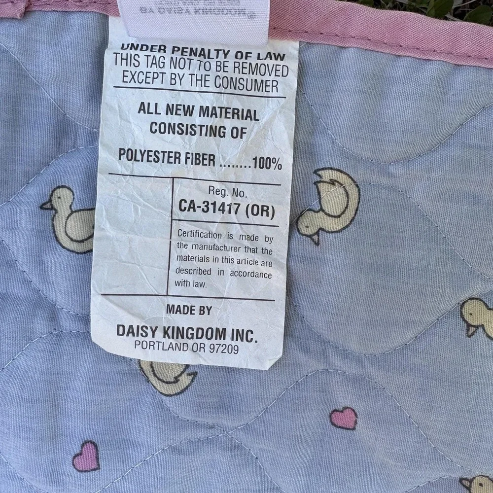 Vintage Daisy Kingdom‎ Goose Bear Ducks Baby Blanket Quilted 35